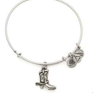 Alex and Ani Silver Cowboy Boot Charm Bangle